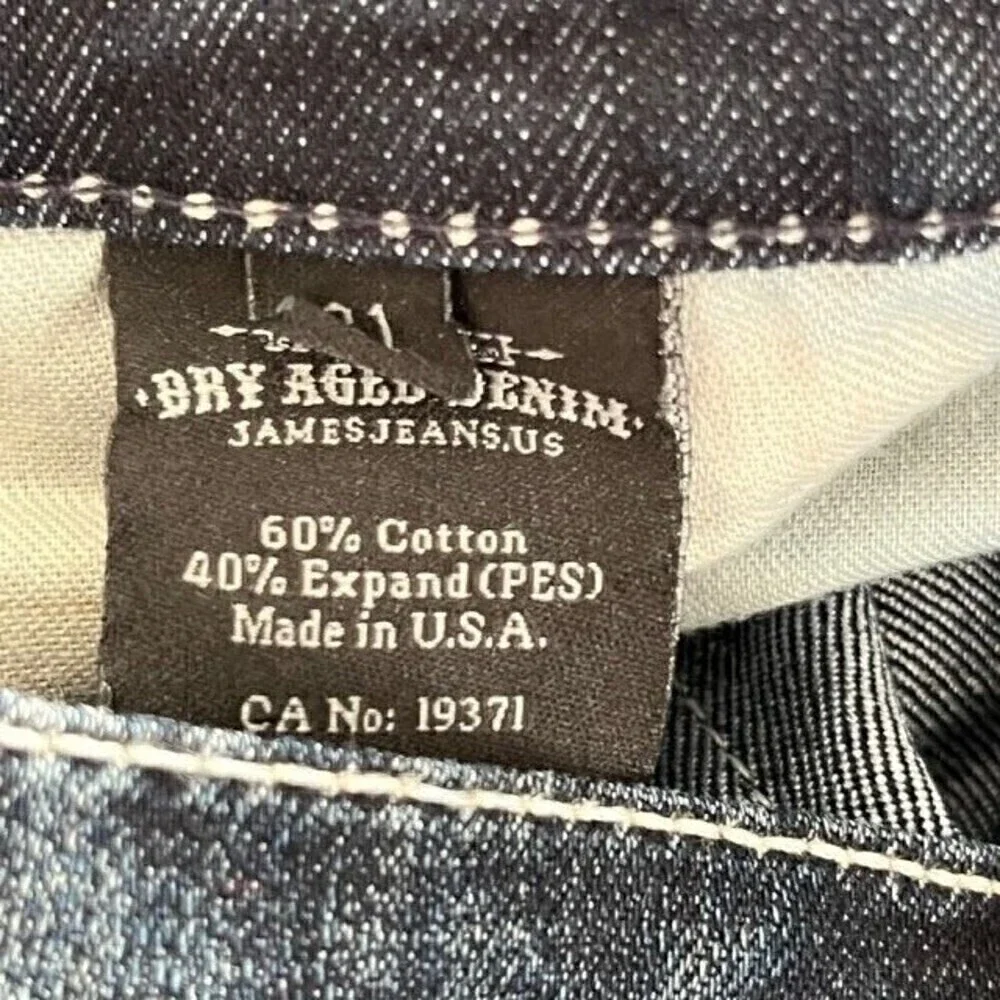 James Jeans Mid Rise Boot Cut Dry Aged Denim Size 31